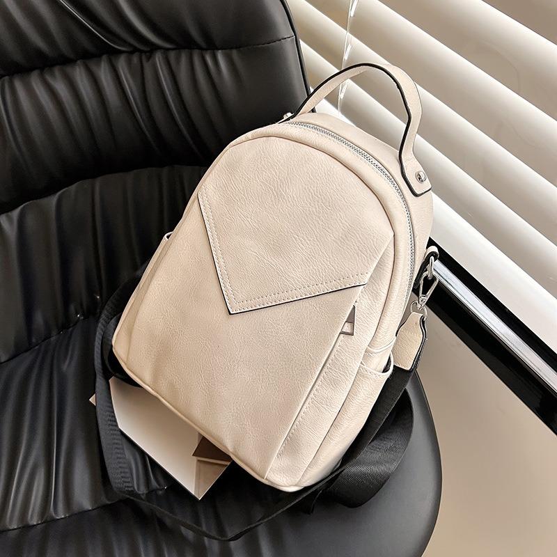New fashion pu women's backpack college style large capacity simple trendy versatile casual backpack