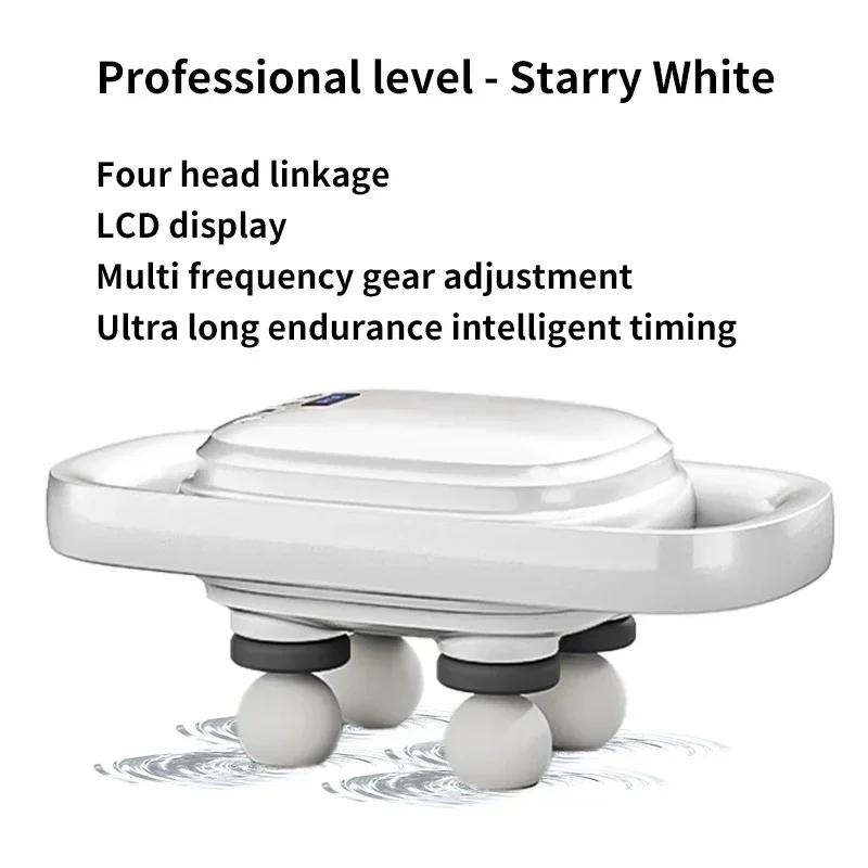 Bezdrátový ruční automatický masážní přístroj pro úlevu od svalové bolesti Dynamická terapie Vibrátor Profesionální úroveň 4-hlavňová fasciální pistole