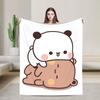 Bubu Dudu Playing Flannel Blankets Panda Bear Novelty Throw Blanket for  Sofa Bedding Lounge 125*100cm Bedspread,