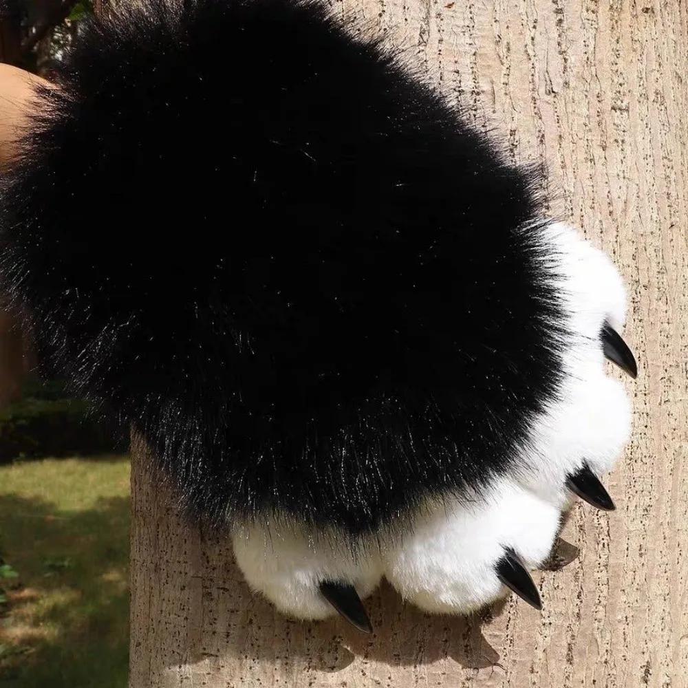 New Plush Cosplay Cat Paw Gloves Thicken Cartoon Cosplay Cat Claw Mittens Gloves Animal Squeaking Gloves Props