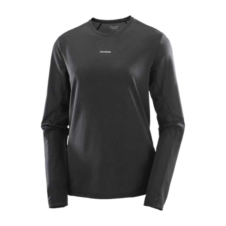

Salomon Breathable Lightweight Quick-Dry Sports Long Sleeve T-Shirt Women Tops Deep-Black C24261 L