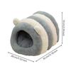 Hare-Fleece Cave Pet Cozy Bed Striped Thick for Bunnies