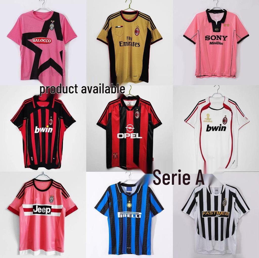 Maglia da Calcio Retrò Uomo AC Milan/Inter Milan/Juventus - Manica Corta Estiva, Ampia e Traspirante.