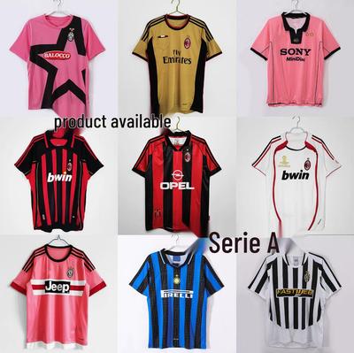 Retro AC Milan/Inter Milan/Juventus Voetbalshirt voor Mannen - Zomer Korte Mouw, Los & Ademend.