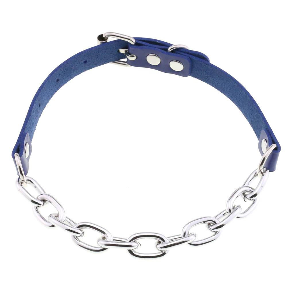 Punk Rock Chain Leather  Choker Women Metal Chocker Buckle Collar Necklace Girls Festival Goth Accessories