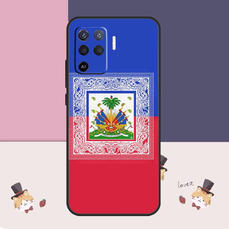 Vintage Haiti Haitian Flag Case For Oppo A38 A58 A78 A98 A54 A74 A94 A18 A57 A17 A77 A80 A60 A40 A96 A76 A16 A15 A5 Pro