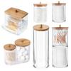 Transparenter Bambus Make-up Wattepads Box Organizer Kosmetik Wattepads Halter Acryl Wattestäbchen Behälter Badezimmer Organizer
