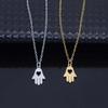 2026 Elegant Stainless Steel Heart Palm Pendant Necklace - Women's Versatile Clavicle Chain Jewelry