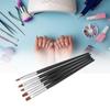 5 Pcs/Set Nail Art Acrylic UV Gel Salon Pen Flat Brush Kit Dotting Painting Tool