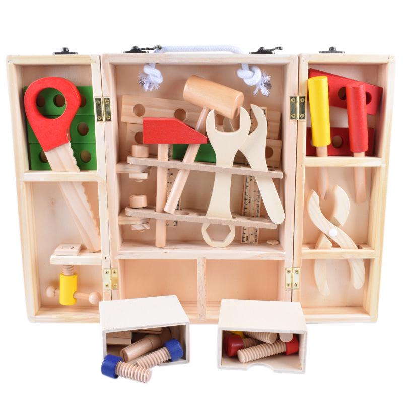 Wooden DIY Multi-functional Toolbox Set for Children s Educational Pretend Play