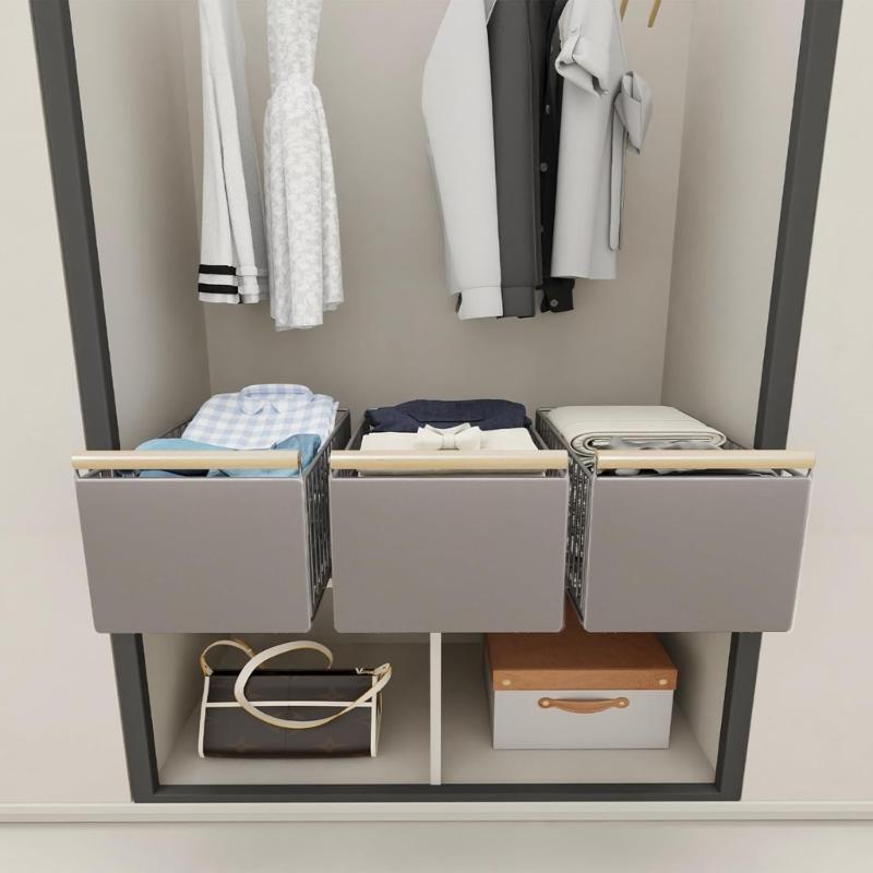 Retractable Kitchen Cabinet Organizers Easy Installation Adjustable Retractable Storage Rack Maximizes Space Under Sink For Utensils