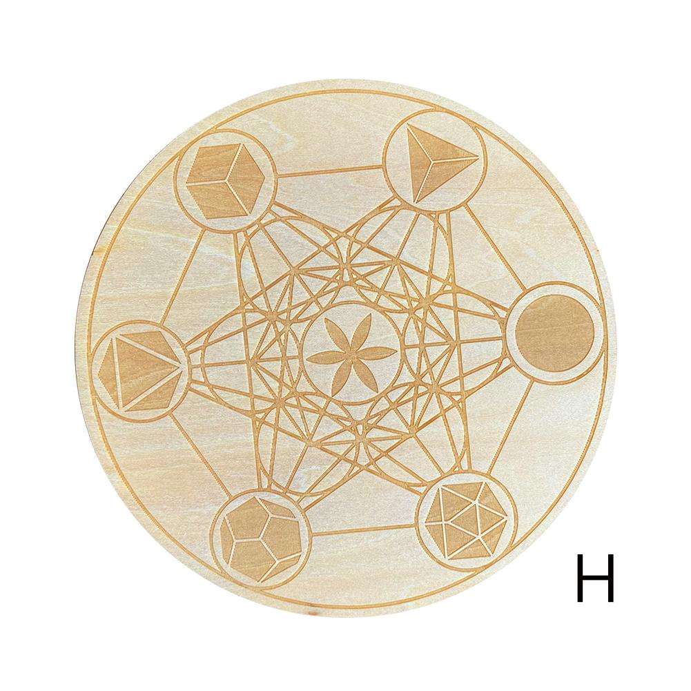 1pc Flower of Life Basswood Coaster Placemats Laser Cut Non-slip Carved Coaster Wood Round Cup Pad Table Mat Art Home Decor