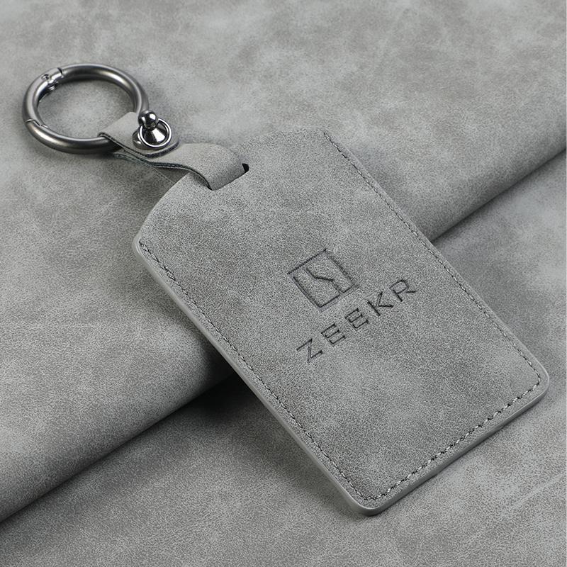 Suede Car NFC Card Key Case Cover Key Bag Shell Holder Protection Keychain For ZEEKR 001 Smart Remote Keyless Stying Accessories