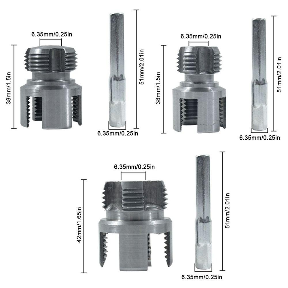 3PCS Internal External Threads Pipe Thread Cutter Dual End Die Tube Threader Kit Water Pipe Repair