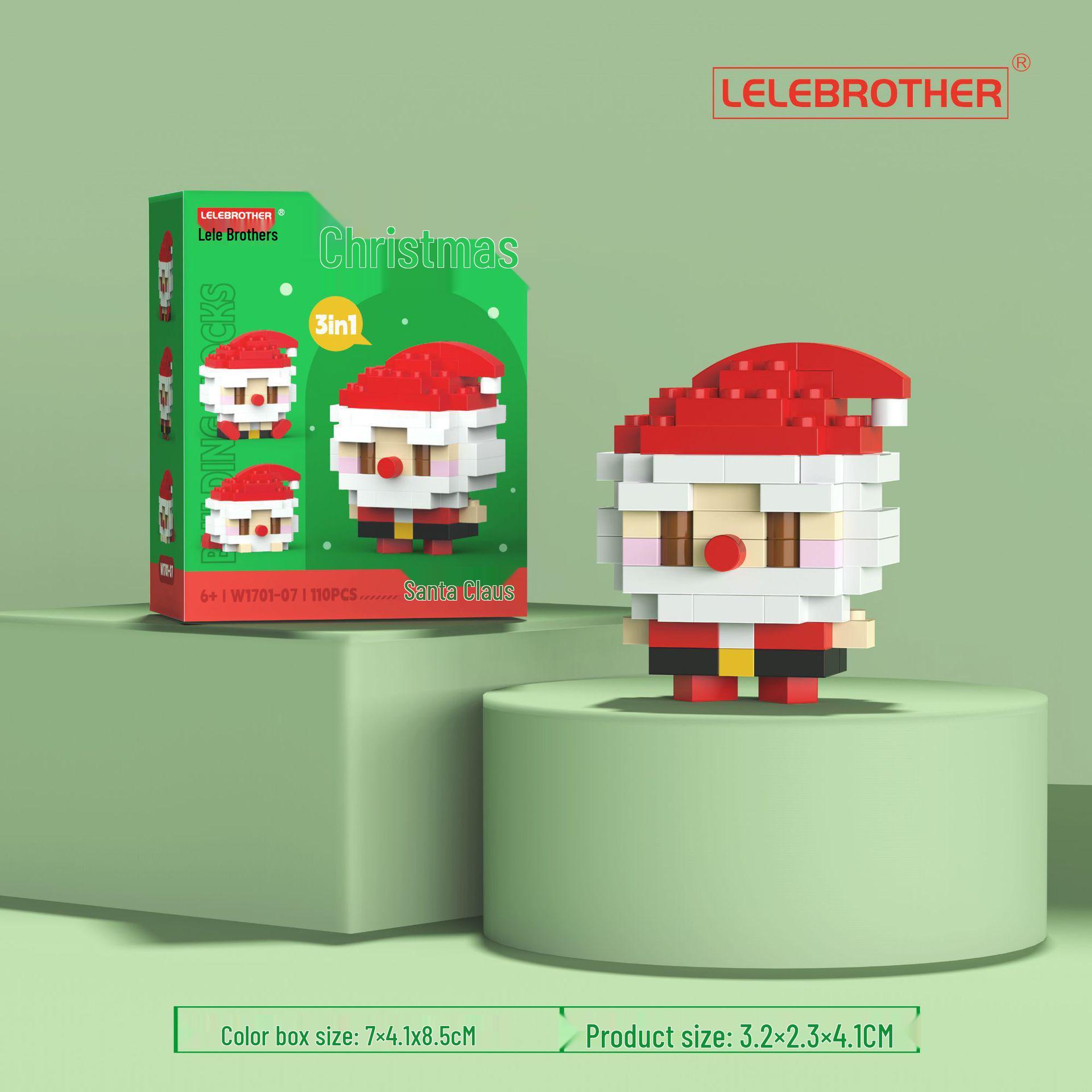 LEGO-Compatible Santa Claus Cartoon Figure Christmas Brick Educational Building Blocks Toy