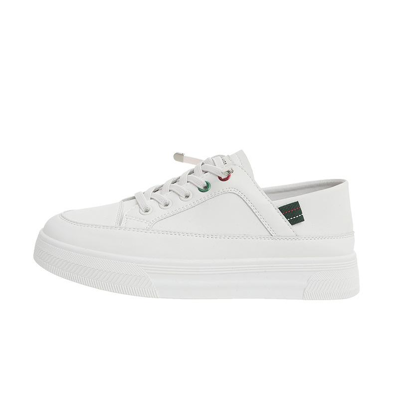 Leather lightweight soft-soled little white shoes women's shoes 2025 spring new breathable casual lazy single shoes sports board shoes