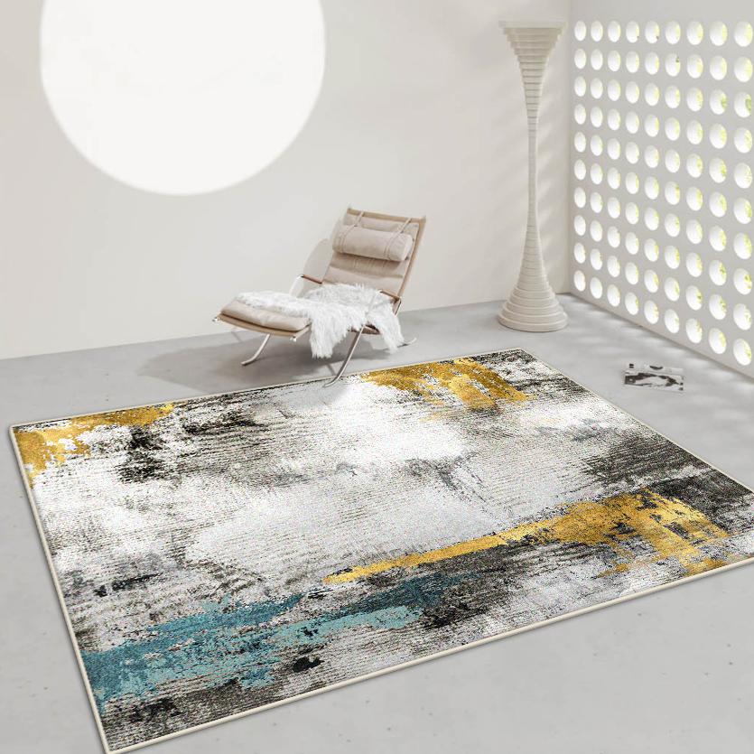 Ink Wash Abstract Carpet for Living Room Minimalism Decoration Large Area Antiskid Rugs Bedroom Bedside Washable Plush Mat Soft