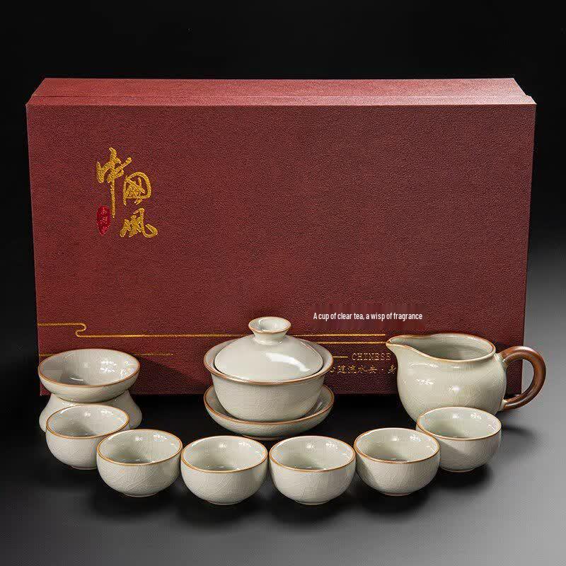 Luxury Ru Kiln Ceramic Gongfu Tea Set