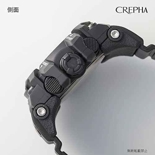 CREPHA Men's Digital-Analog Watch, Waterproof, Stopwatch, Urethane Strap, Black, TS-AD095-BK