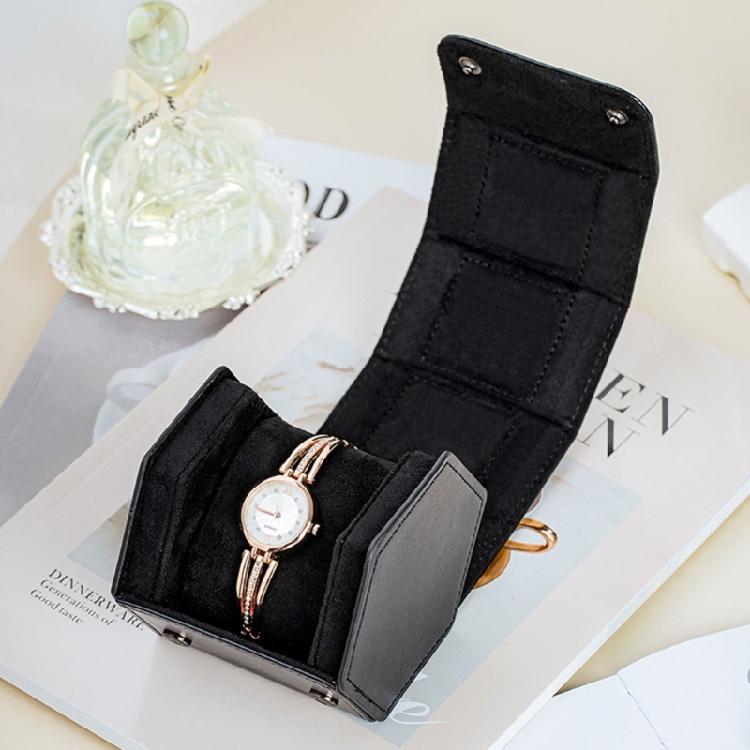 Space Saving Hexagon Shaped Leather Jewelry Box With Soft Padding For Multiple Watches Accessories