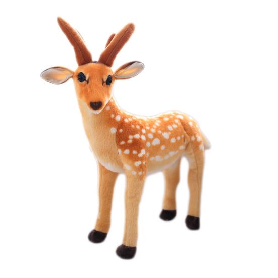 Plush Deer Toy Soft PP Cotton Filling Simulation Animal Doll Christmas Elk Decoration