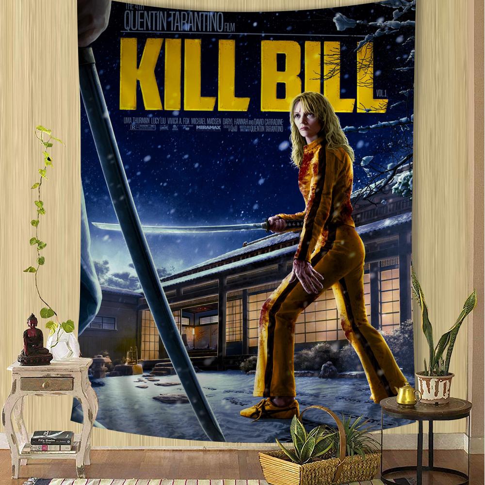 Kill Bill Hot Moive Cartoon Tapestry Art Science Fiction Room Home Decor Wall Hanging Home Decor