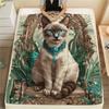 Gem Cat Print Flanelldecke, Hohe Qualität, Bequem für alle Jahreszeiten, Heimdekoration, Wärme und Komfort