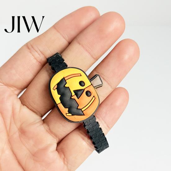 Adjustable Halloween Jewelry 8 Pcs Bracelets, Soft PVC Wrist Straps for Kids Adults, Cute Cartoon Wristbands Pumpkin Witch Trick or Treat Toy