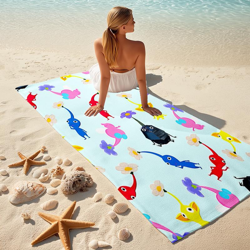 Beach Towel with Pikmin Pattern - Soft,absorbent,machine Washable Lightweight&Modern,swimming,Travel Essentials