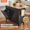 Kitchen Island Cart Storage Cabinet Serving with Drawer & Trash Cabinet