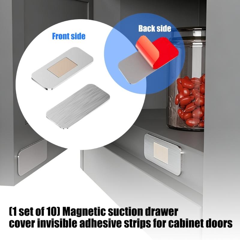 Pack Of 10 Magnetic Cabinet Door Holders No Drill Invisible Closet Hardware Easy to Use for Kitchen Bathroom Wardrobe