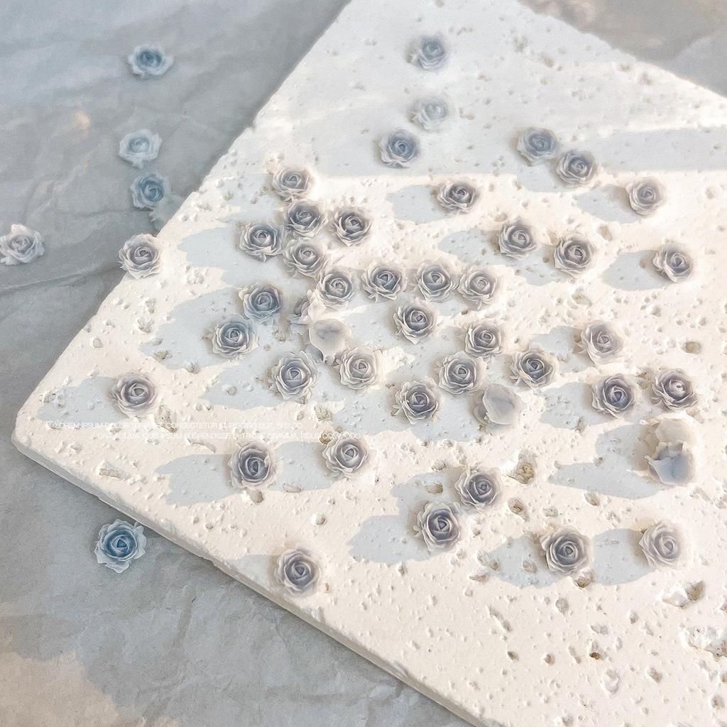 Popular Luminous Camellia and Dried Rose Flower Nail Art Decor