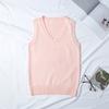 Autumn Winter V-neck Women Pullover Knitted Sweater Vest Solid Color Fashion Loose Casual Sleeveless Simple Office Tops Elegant Women Clothing