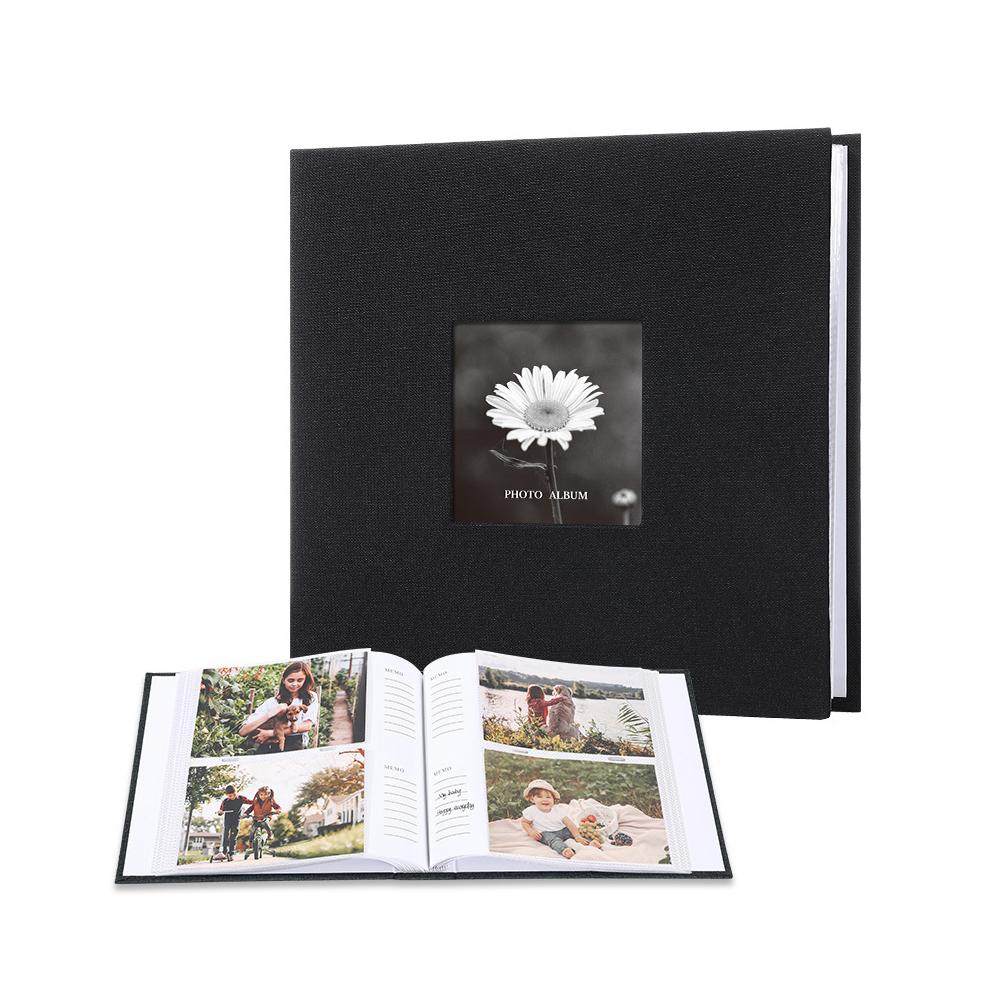 Álbum de Fotos com Capa de Tecido Elegante e Estilosa, Colagem sem Descoloração com Moldura, Capacidade para 200 Fotos de 6 polegadas