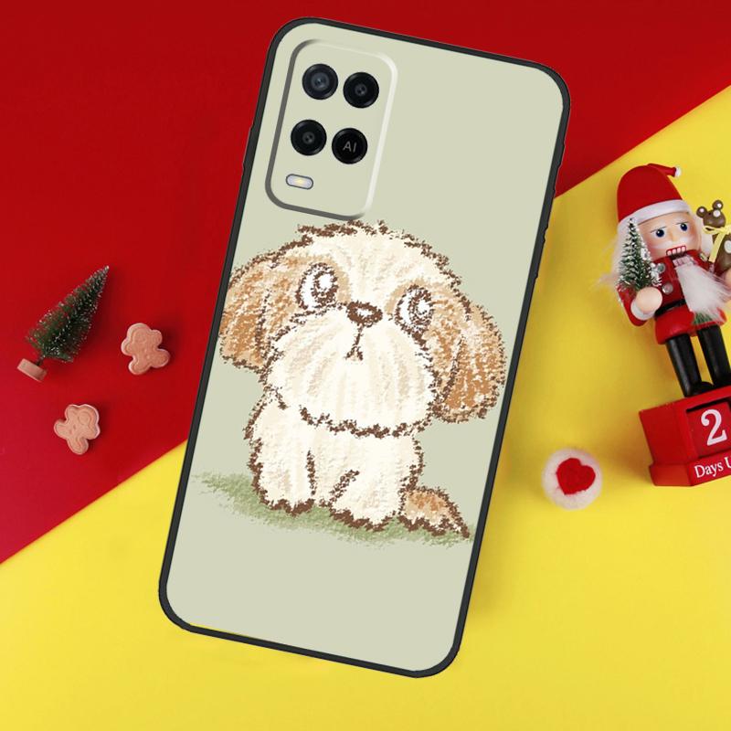 Cartoon Shih Tzu Dog Case For Oppo A94 A74 A54 A60 A40 A80 A16 A76 A96 A98 A58 A78 A18 A38 A57 A17 A15 A5 A6 Pro