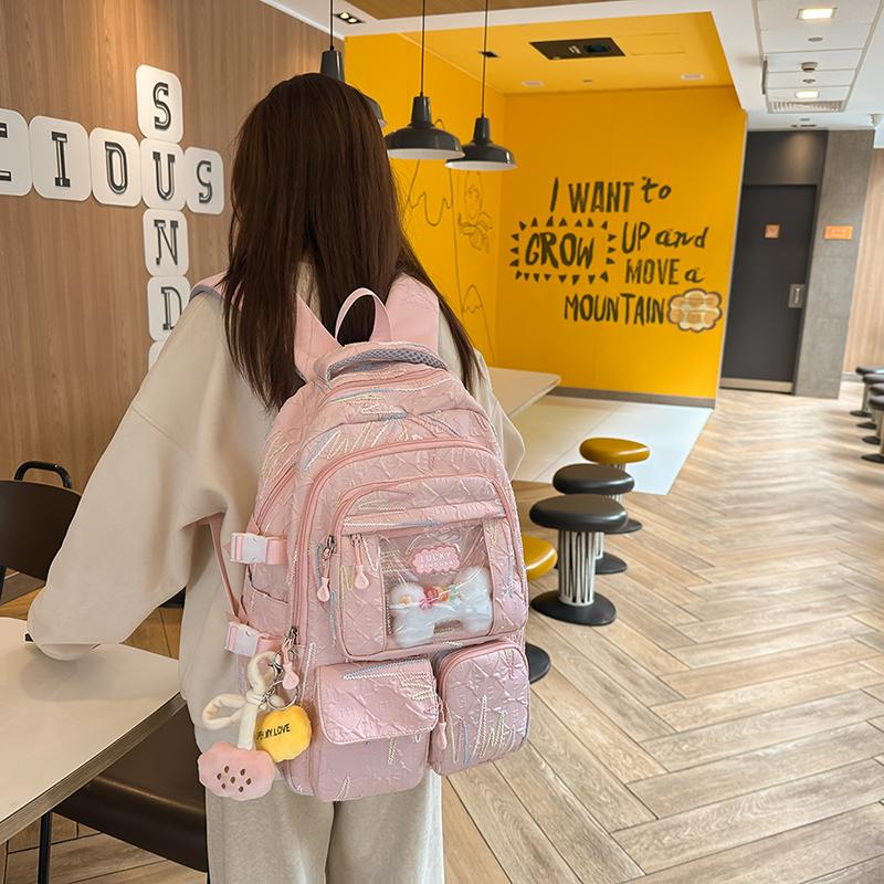 Junior High School Student Schoolbag Women's Colorful Embroidery Backpack Large Capacity Student Backpack