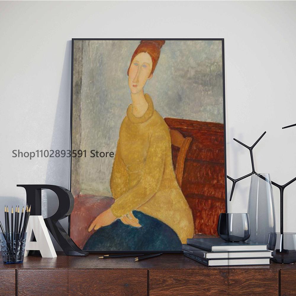 1pc Modern Amedeo Modigliani Painting  Poster Paper Print Home Bedroom Entrance Bar Cafe Art Painting Decoration