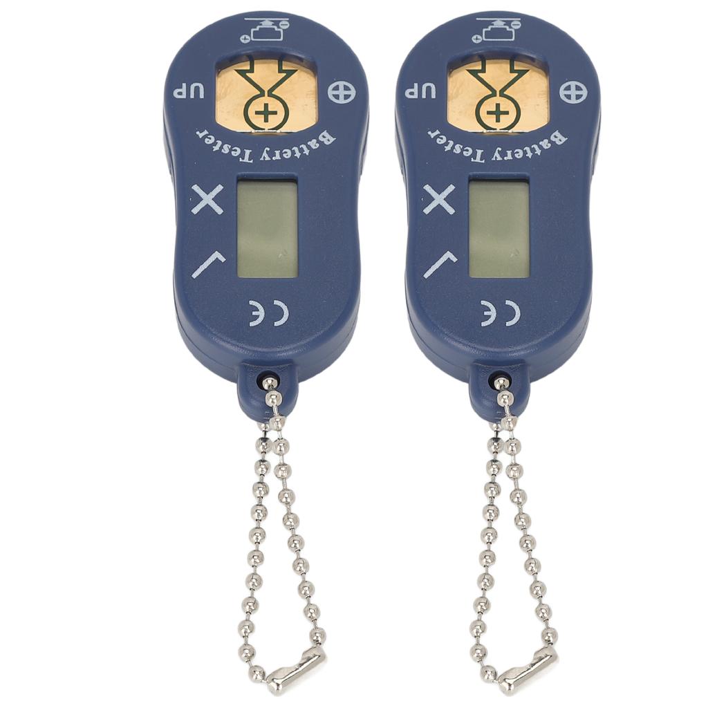 2pcs Sound Aids Battery Tester LCD Display High Accuracy Battery Measuring Meter Blue