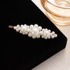 Pearl Flower Hairpin Advanced Korean Handmade Bangs One-Word Clip Girl Side Clip Hairpin Hair Accessories