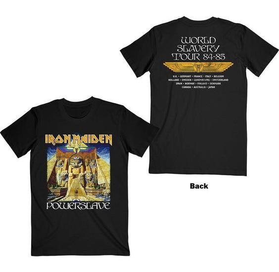 Iron Maiden Powerslave World Slavery Tour T-skjorte Dobbeltsidig