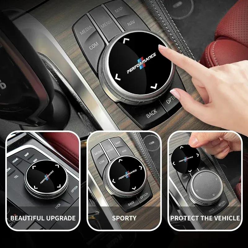 -Car Multimedia Knob Button Cover Sticker For BMW 3 5 Series X3 X4 X5 X7 G01 G02 G05 G06 G07 F10 F30 G11 F15 3GT G20 G30 6GT G32