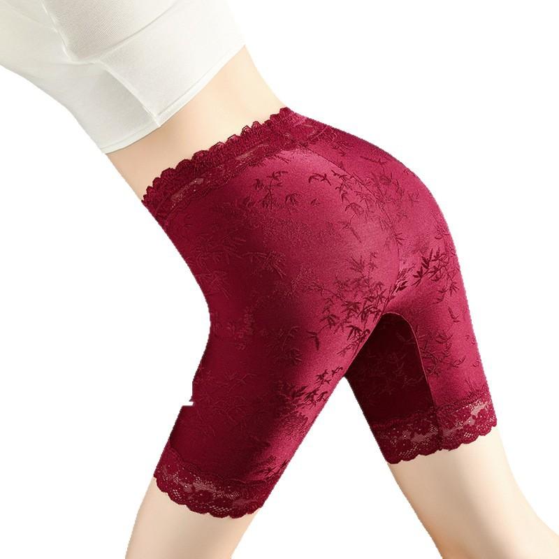 Plus Large Size Female Spring and Summer Lace Anti Wear High Waist Safety Leggings