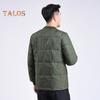 Men Down Jacket Autumn Winter Stand Collar Long Sleeve Thickened Velvet Cotton Coat with Pockets Solid Color Quilted Outerwear