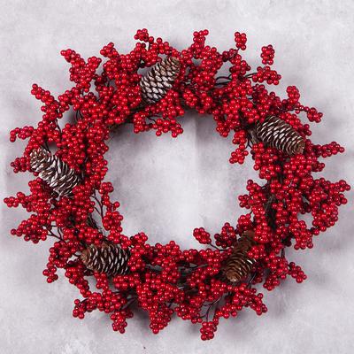 Christmas Decorations Red Fruit Plastic Pine Fruit Christmas Wreath Outdoor Garden Decorations