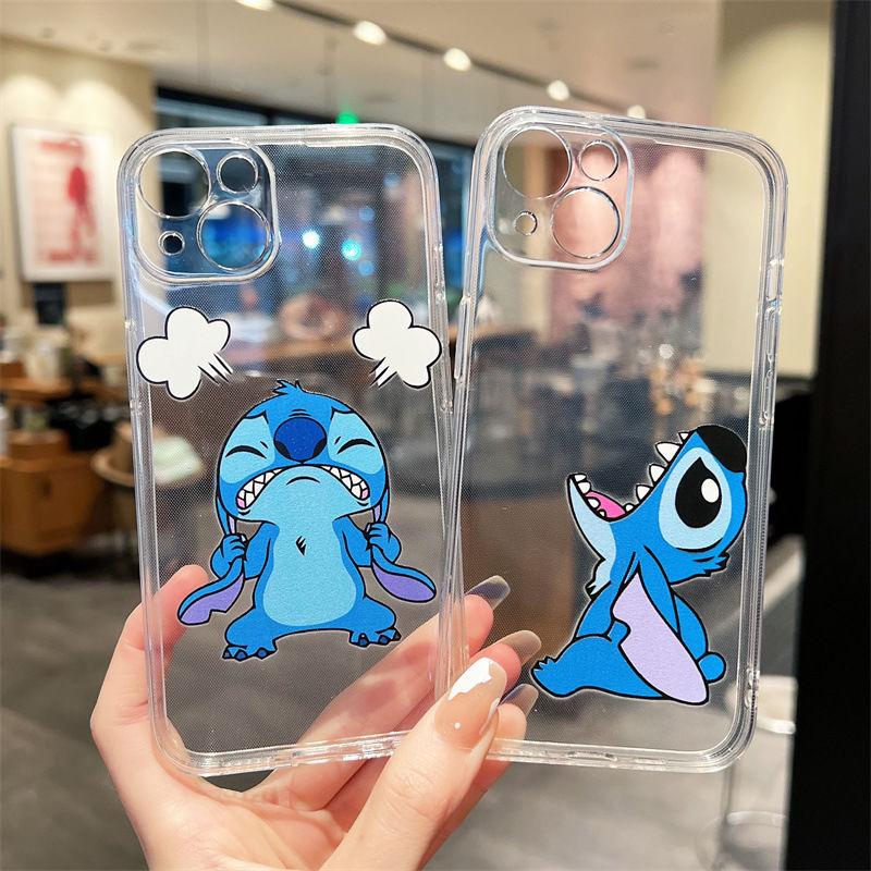 Disney Angry Stitch TPU Soft Phone Case For iPhone 16 15 14 13 PRO MAX 11 12 13 PRO X XS XR 7 8 Plus Mini Y2k Cartoon Cute Cases