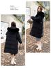 Plus Size Long Down Jacket for Women with Fur Collar and Hood, 300 Jin Capacity