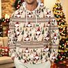 Moletom Masculino com Capuz e Manga Longa com Estampa de Natal para Uso Casual nas Festas