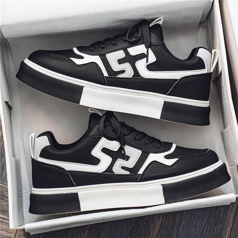 

2025 осень новая мужская обувь для скейтборда корейская версия модной обуви повседневная обувь модная студенческая спортивная обувь хлебная обувь 44 чёрный