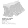 Men Boxer Underwear Mid-rise Tight Cut High Elasticity Shorts Briefs Seamless See-through Solid Color U-Convex Panties