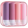 4pcs/set 90ml Silicone Travel Dispenser Set Refillable Portable Lotion Container  Shampoo